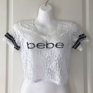 bebe Lace Crop Top